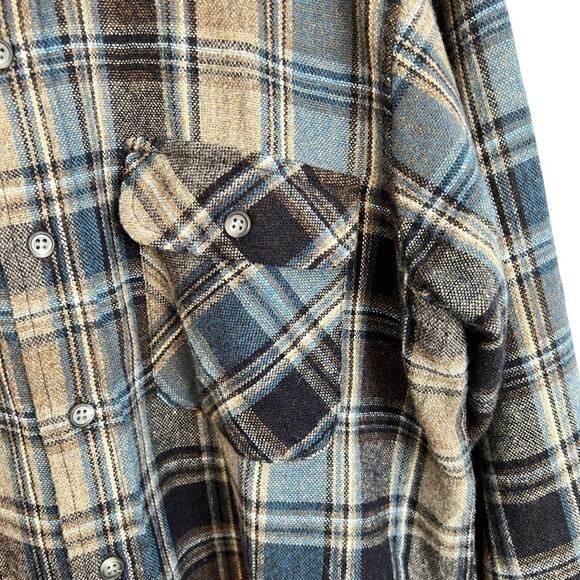 Shelter Bay by Arrow Plaid Shirt Mens Sz M Wool Blend Flannel Vintage Button Up - Picture 5 of 12